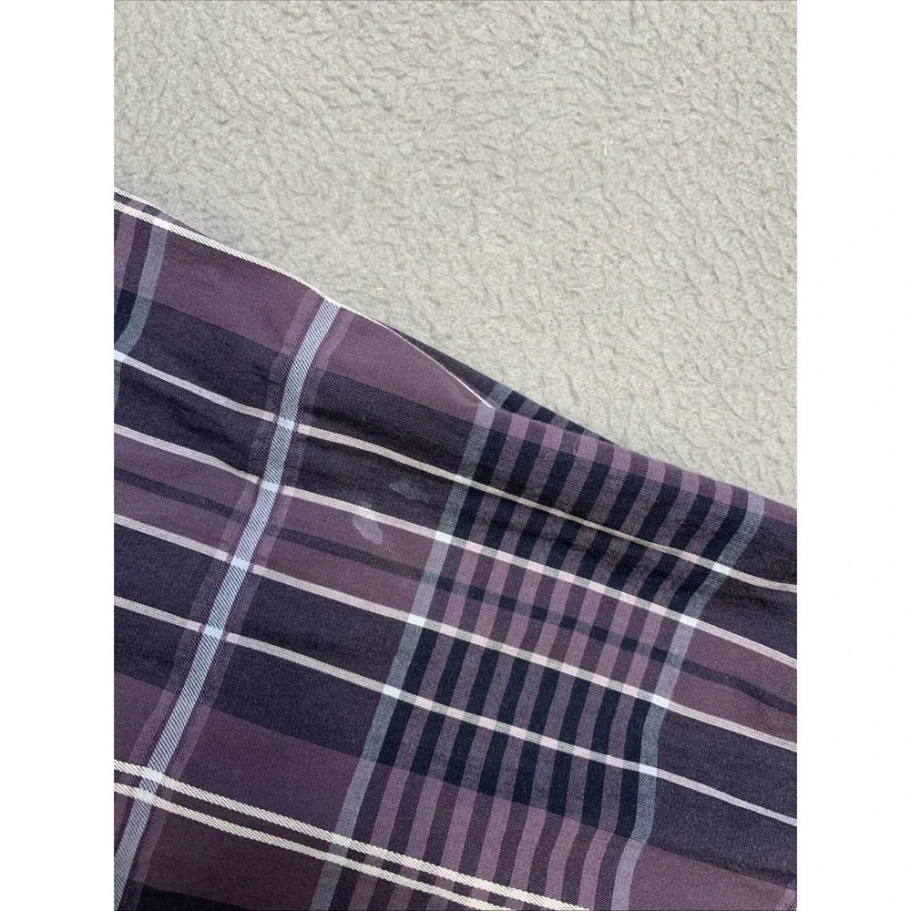 Banana Republic Shirt Mens Size Medium Purple Plaid Long Sleeve Button Down‎